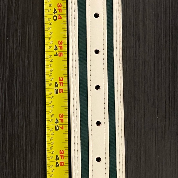 Green Red and White striped Belt with Gold Logo 42-44 men - Picture 5 of 9